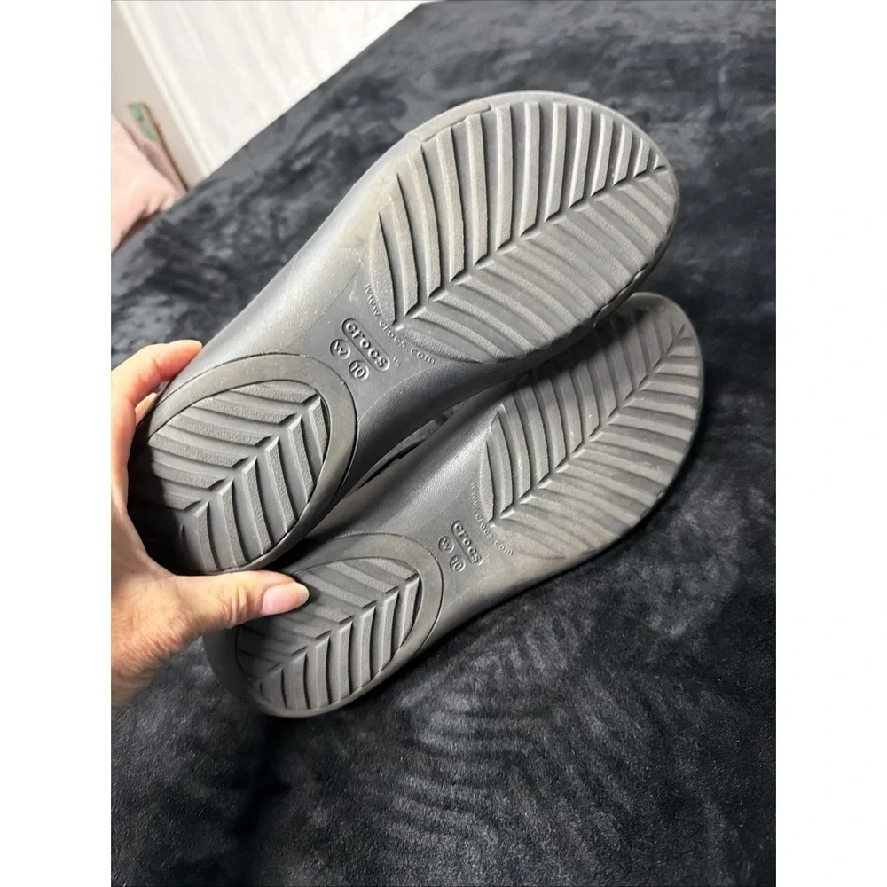 Crocs Serena Sandals Womens Size 10 Black Casual Comfort Walking Shoes